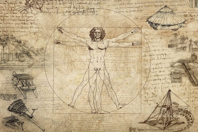 L’uomo vitruviano è un disegno a penna e inchiostro su carta di Leonardo da Vinci