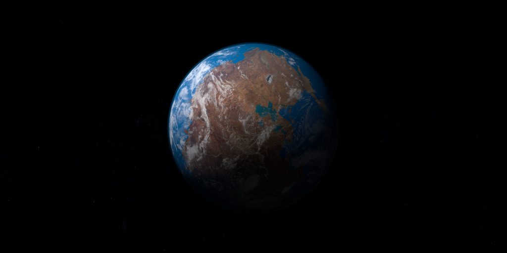 Ricostruzione del supercontinente Pangea, da cui si sono successivamente staccate le masse continentali attuali