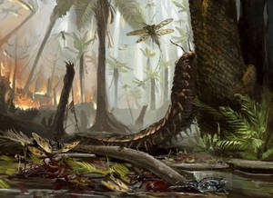 Ricostruzione di una foresta del Carbonifero