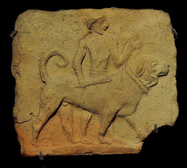 Antica iscrizione mesopotamica che raffigura un mastino molto simili ai cani Pshdar