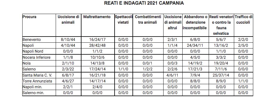 Rapporto zoomafia Campania