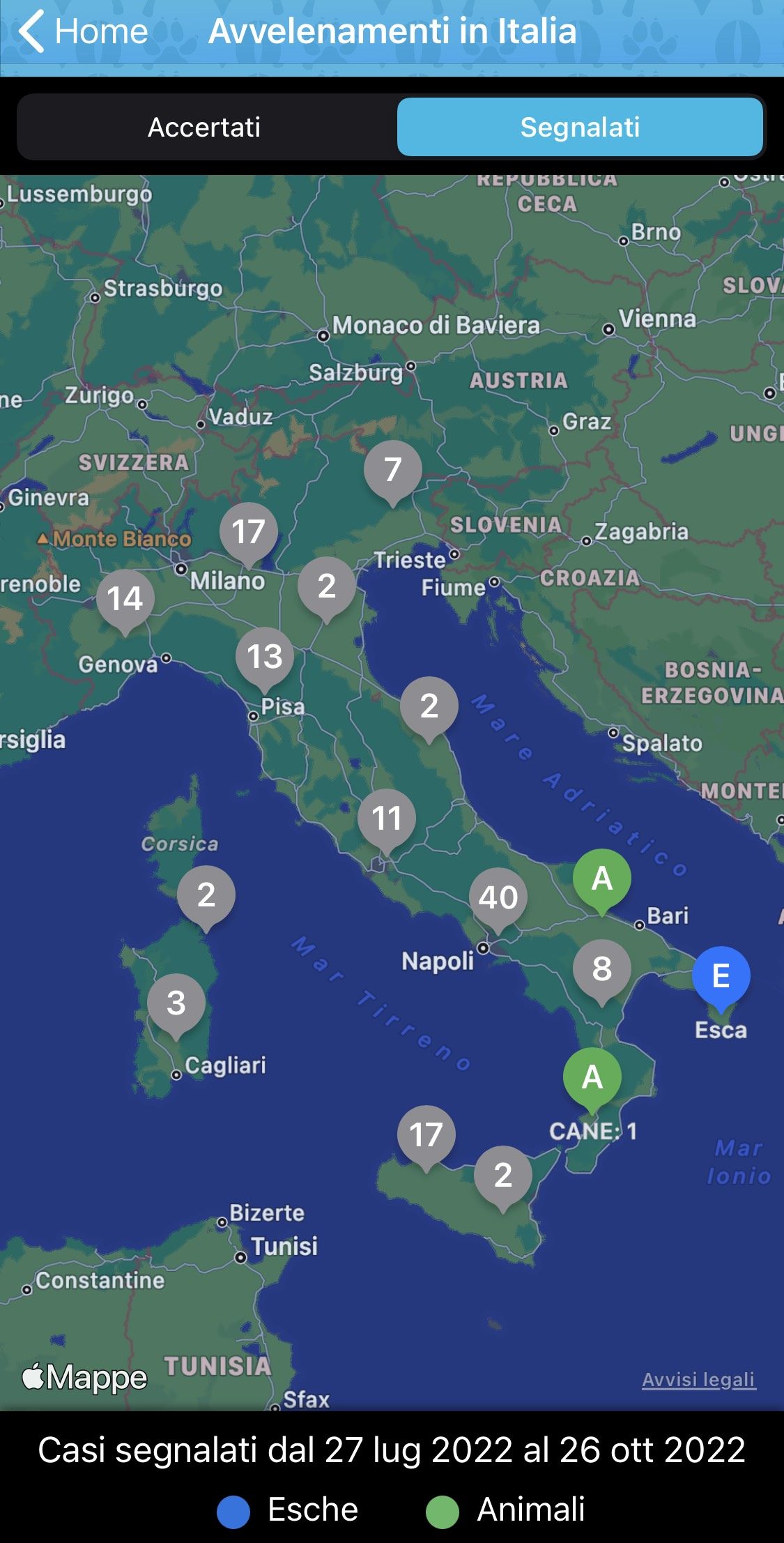 app Bocconi avvelenati