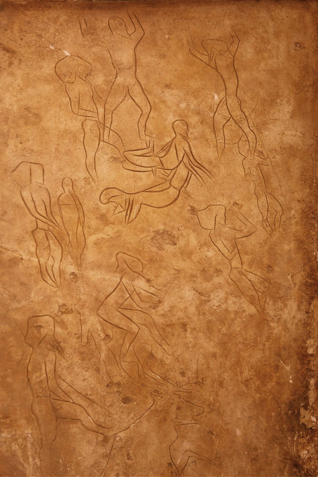 Particolare dei graffiti presenti all’interno della Grotta dell’Addaura a Palermo